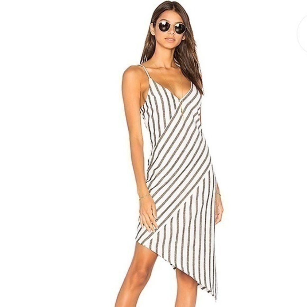 New MP|C Asymmetrical Dress in Off White & Black